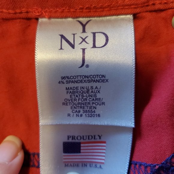 NYDJ Tummy Tuck Red Skinny Jeans Size 6 - Picture 3 of 6